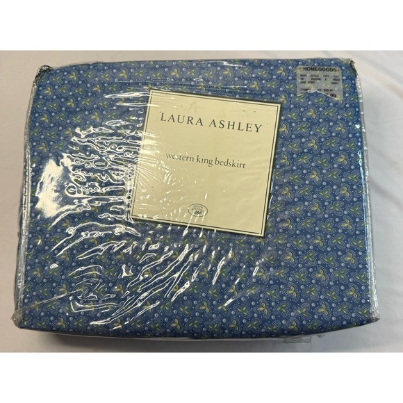 Laura Ashley Other - Laura Ashley Blue Stockton Western California King Bedskirt New Old Stock 2001